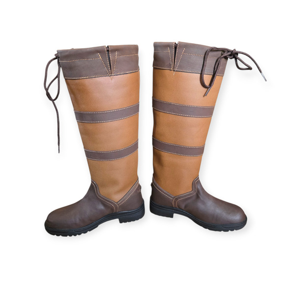 TuffRider Ladies Lexington Waterproof Brown Tall Boots Size 9 - Picture 4 of 8